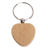50pcs Blank Wooden Key Chain for DIY Carving Key Ring