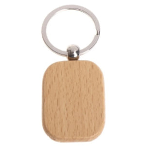 50pcs Blank Wooden Key Chain for DIY Carving Key Ring