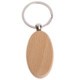 50pcs Blank Wooden Key Chain for DIY Carving Key Ring