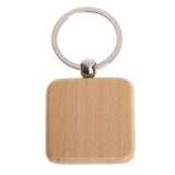 50Pcs DIY Blank Wooden Key Chain Carving Key Ring Wood Key Chain Ring