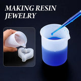 50Pcs Silicone Mixing Measuring Cups & UV Resin Mold Kit for Jewelry Making