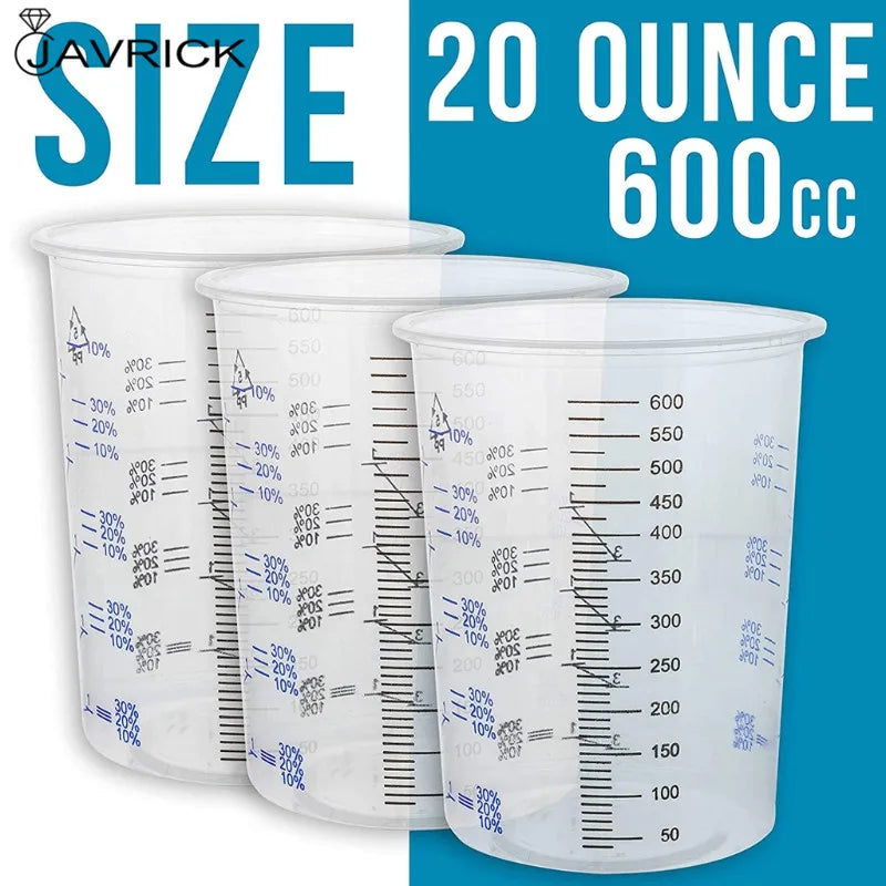 50Pcs Disposable Graduated Mixing Cups for Paint Resin Epoxy 600ml Ratios