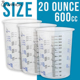 50Pcs Disposable Graduated Mixing Cups for Paint Resin Epoxy 600ml Ratios