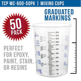 50Pcs Disposable Clear Graduated Mixing Cups for Paint UV Resin Epoxy