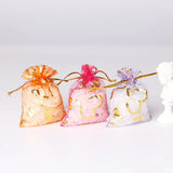 50Pcs Hearts Organza Bags White&Colorful Jewelry Packaging Wedding Gift