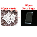 50Pcs Earring Display Cards Jewelry Packaging Self Adhesive