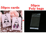 50Pcs Earring Display Cards Jewelry Packaging Self Adhesive