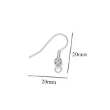 50Pcs Earring Hooks Hypoallergenic Fish Hook Ear Wire With Ball and Coil 20mm