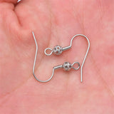 50Pcs Earring Hooks Hypoallergenic Fish Hook Ear Wire With Ball and Coil 20mm