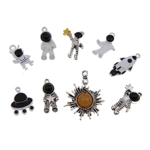 50Pcs Astronaut Spaceman Charms Space Pendants for DIY Necklace Bracelet