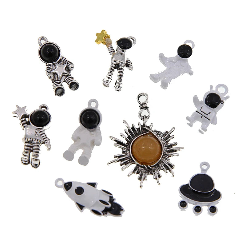 50Pcs Astronaut Spaceman Charms Space Pendants for DIY Necklace Bracelet