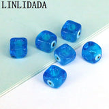 50Pcs Colorful Eye Cube Glass Beads for Jewelry Making