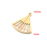 50Pcs Raw Brass Fan Charms for DIY Jewelry Making