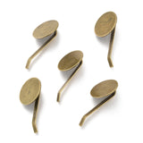 50Pcs Flat Round Pad Pony Hook Hair Pins Base Bobby Pin DIY Jewelry Making