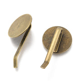 50Pcs Flat Round Pad Pony Hook Hair Pins Base Bobby Pin DIY Jewelry Making