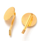 50Pcs Flat Round Pad Pony Hook Hair Pins Base Bobby Pin DIY Jewelry Making