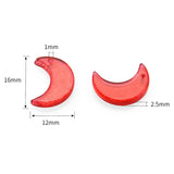 50Pcs Lampwork Crystal Moon Pendants 12X16MM Glass Beads Crescent Shape