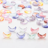50Pcs Lampwork Crystal Moon Pendants 12X16MM Glass Beads Crescent Shape