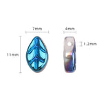 50Pcs Glass Petal Beads Leaf Shape 7x11 Small Crystal Leaf Pendants