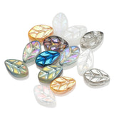 50Pcs Glass Petal Beads Leaf Shape 7x11 Small Crystal Leaf Pendants
