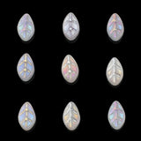 50Pcs Glass Petal Beads Leaf Shape 7x11 Small Crystal Leaf Pendants