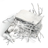 50Pcs Silver Organza Bags 7x9cm Drawstring Pouch Party Favor Jewelry Bag