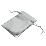 50Pcs Silver Organza Bags 7x9cm Drawstring Pouch Party Favor Jewelry Bag