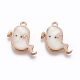 50Pcs Halloween Ghost Enamel Charms Pendants for DIY Jewelry Making