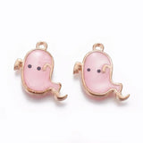 50Pcs Halloween Ghost Enamel Charms Pendants for DIY Jewelry Making