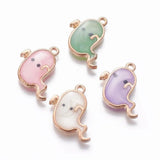 50Pcs Halloween Ghost Enamel Charms Pendants for DIY Jewelry Making