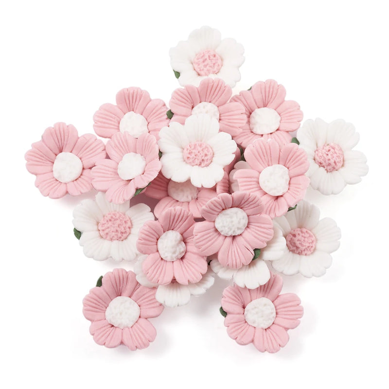 50Pcs Mixed Porcelain Flower Cabochons for DIY Jewelry Crafts 23x20.5x8mm