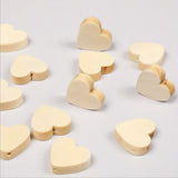50Pcs Heart-Shaped Wooden Beads DIY Crafts Jewelry Tools Home Decor Baby Toys