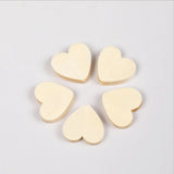 50Pcs Heart-Shaped Wooden Beads DIY Crafts Jewelry Tools Home Decor Baby Toys
