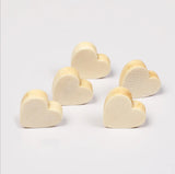 50Pcs Heart-Shaped Wooden Beads DIY Crafts Jewelry Tools Home Decor Baby Toys