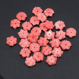 50Pcs Natural Pink Coral Flower Pendant Beads for DIY Jewelry Making