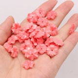 50Pcs Natural Pink Coral Flower Pendant Beads for DIY Jewelry Making