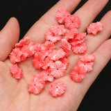 50Pcs Natural Pink Coral Flower Pendant Beads for DIY Jewelry Making
