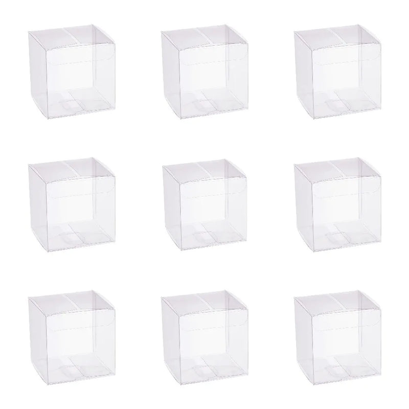 50Pcs Jewelry Storage Box Large Capacity Transparent PVC Cube Packaging