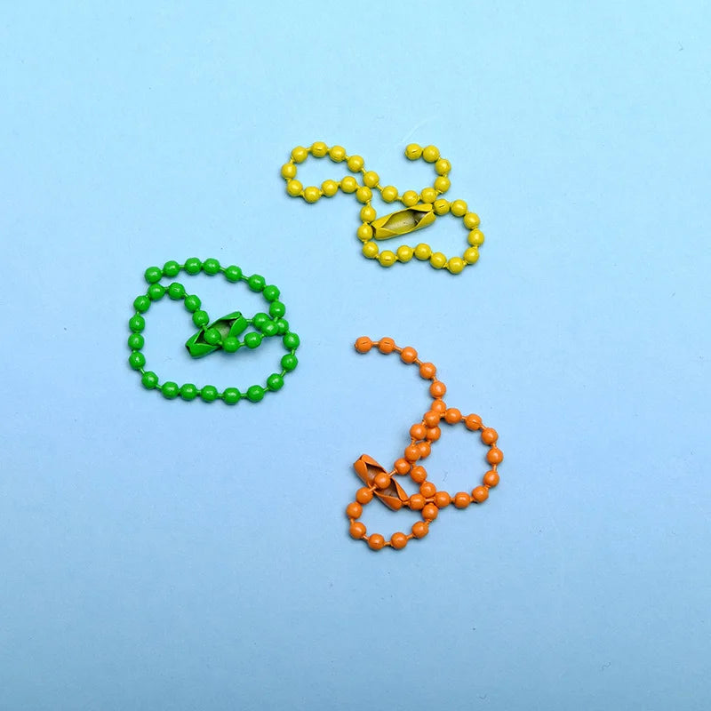 50Pcs Candy Alloy Bead Chain Key Chain DIY Accessories Key Ring Pendant