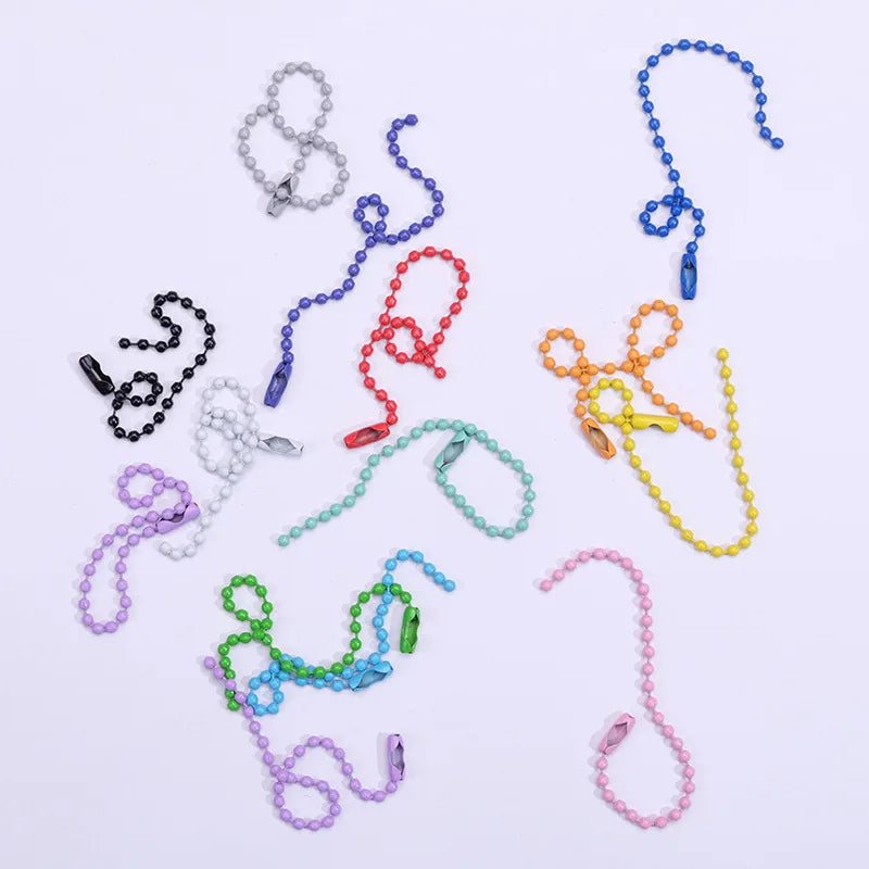 50Pcs Candy Alloy Bead Chain Key Chain DIY Accessories Key Ring Pendant
