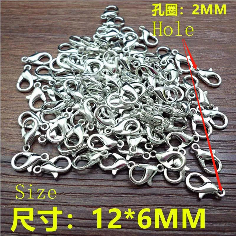 50Pcs Stainless Steel Lobster Clasps Fasteners for DIY Jewelry Chains