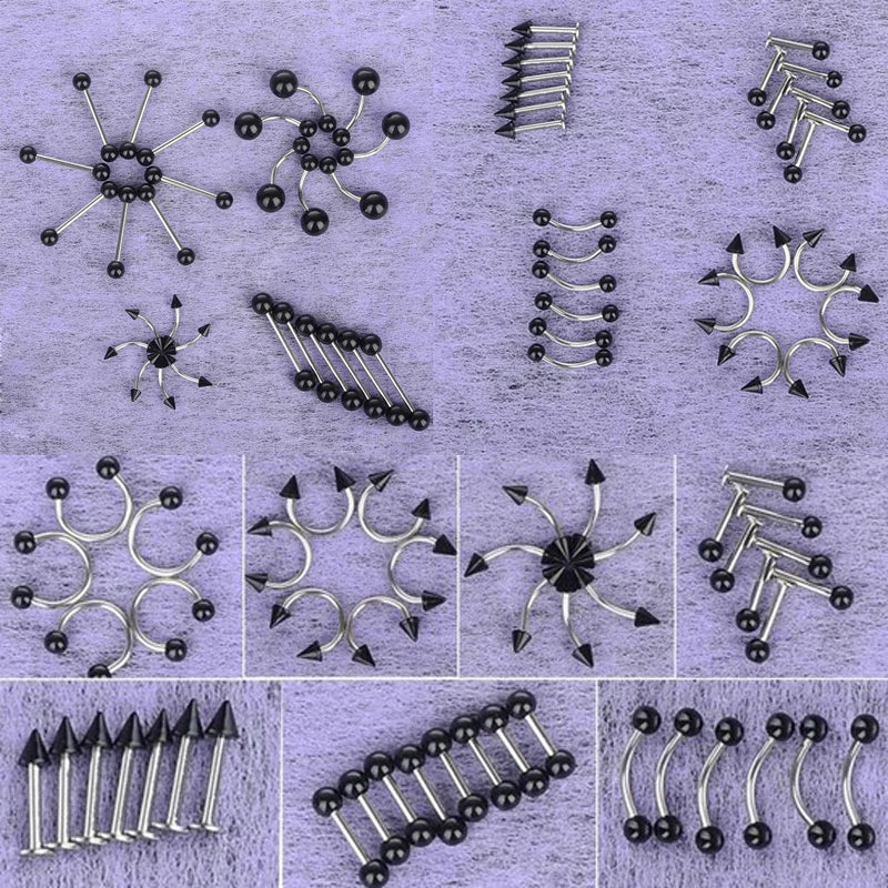 50Pcs 10 Styles Body Piercing Jewelry Lot