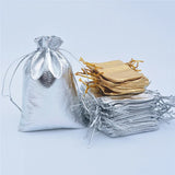 50Pcs 11x16cm Silver Red Cotton Jute Pouches For Jewelry & Necklaces