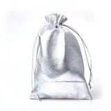 50Pcs 11x16cm Silver Red Cotton Jute Pouches For Jewelry & Necklaces
