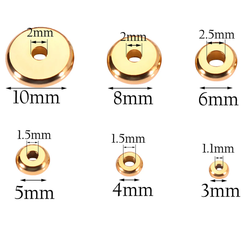 50Pcs Stainless Steel Spacer Beads DIY Jewelry Making Supplies