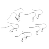 50Pcs 316L Stainless Steel Silver French Earring Hook Wire Findings