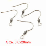 50Pcs 316L Stainless Steel Silver French Earring Hook Wire Findings