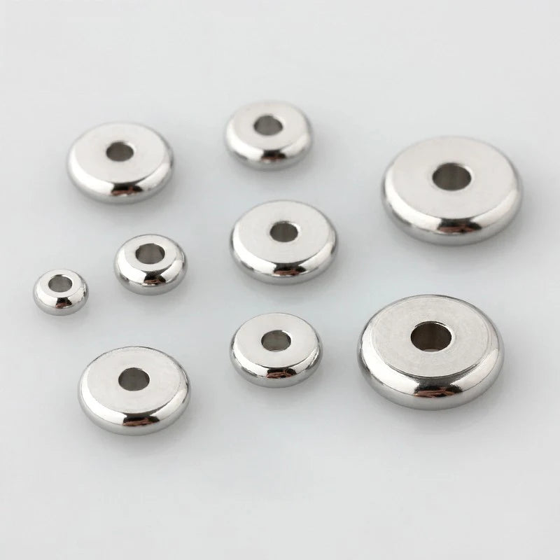 50Pcs/Lot 4 5 6 8mm Steel Spacer Beads DIY Bracelet Jewelry Making
