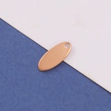 50Pcs 5*12mm Stainless Steel Oval Tags Charm Pendants DIY Jewelry Making