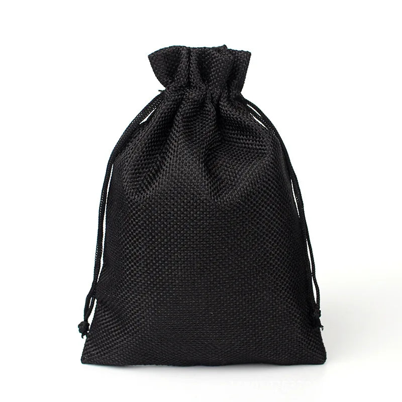 50Pcs 7x9 8x10cm Drawstring Burlap Gift Bags for Jewelry Packaging Wedding